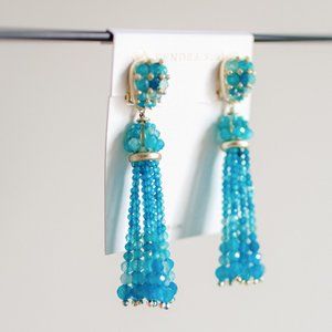 Kendra Scott Cecily Clip Earrings Teal Bead Agate